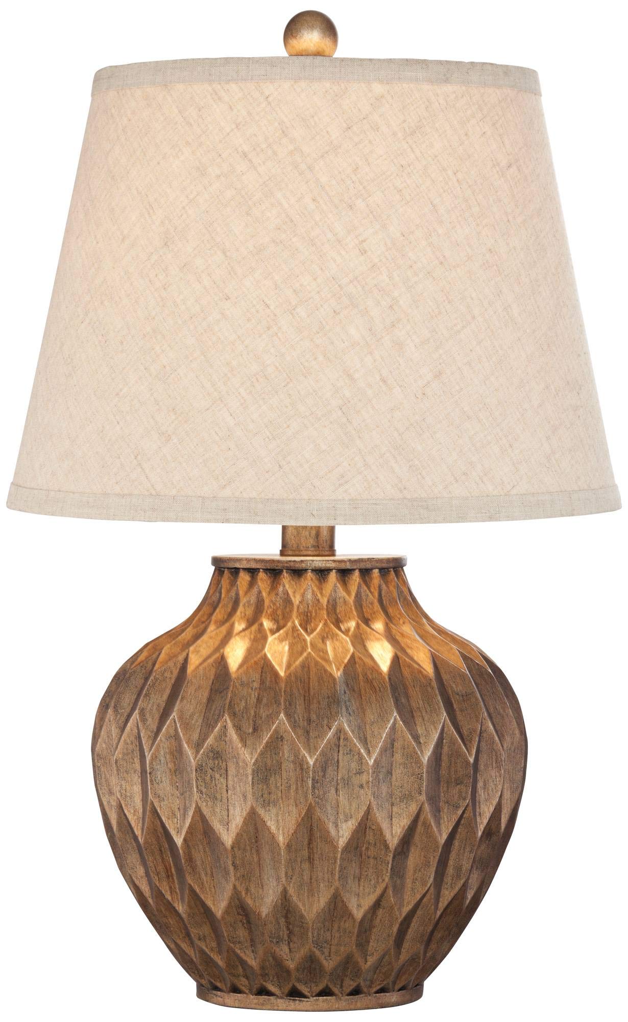 22-Inch Bronze Urn Accent Table Lamp for Living Room