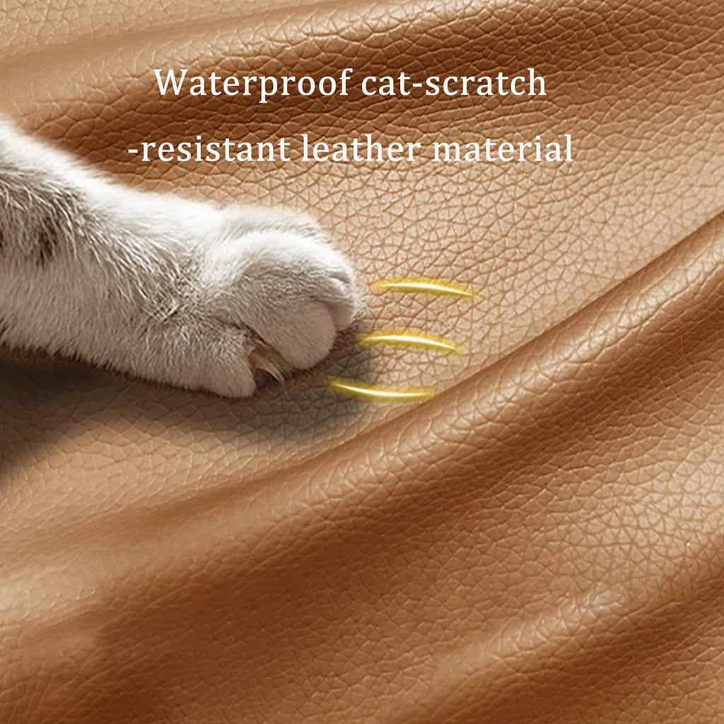 3-Seater Cloud Sofa, Modular Sectional Couch, Modern Deep Seat Sofa for Living Room, Comfy Double Layer Upholstered Seat Cushion,Cat-Scratch-Resistant Leather