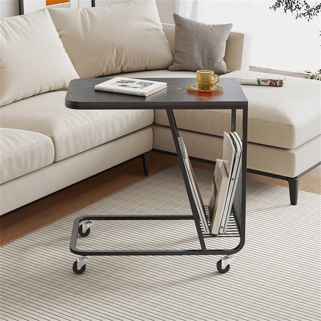 Compact Square Mobile Coffee Table, 60 x 60 x 35 cm