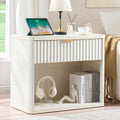 LEYAOYAO Wide Fluted Nightstand for Large Spaces
