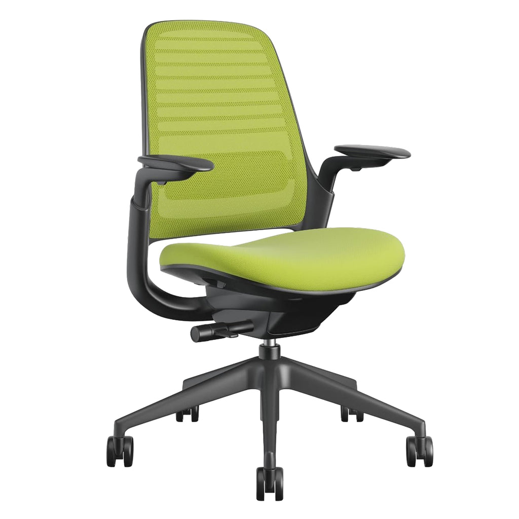 Steelcase Series 1 Office Chair - Ergonomic Work Chair with Wheels for Carpet & Hard Flooring - Helps Support Productivity - Weight-Activated Controls, Back & Arm Support - Easy Assembly - Licorice