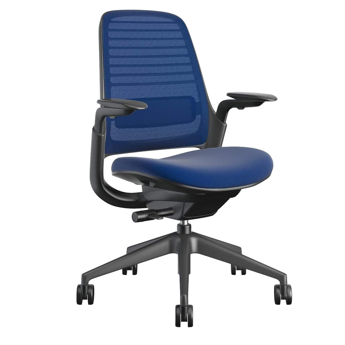 Steelcase Series 1 Office Chair - Ergonomic Work Chair with Wheels for Carpet & Hard Flooring - Helps Support Productivity - Weight-Activated Controls, Back & Arm Support - Easy Assembly - Licorice