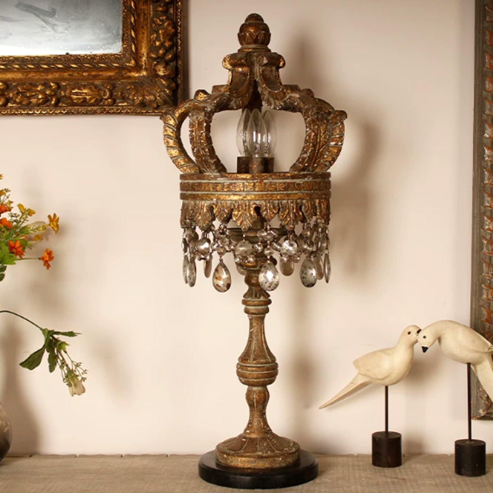 Vintage French Country Table Lamp for Villa Accent Lighting
