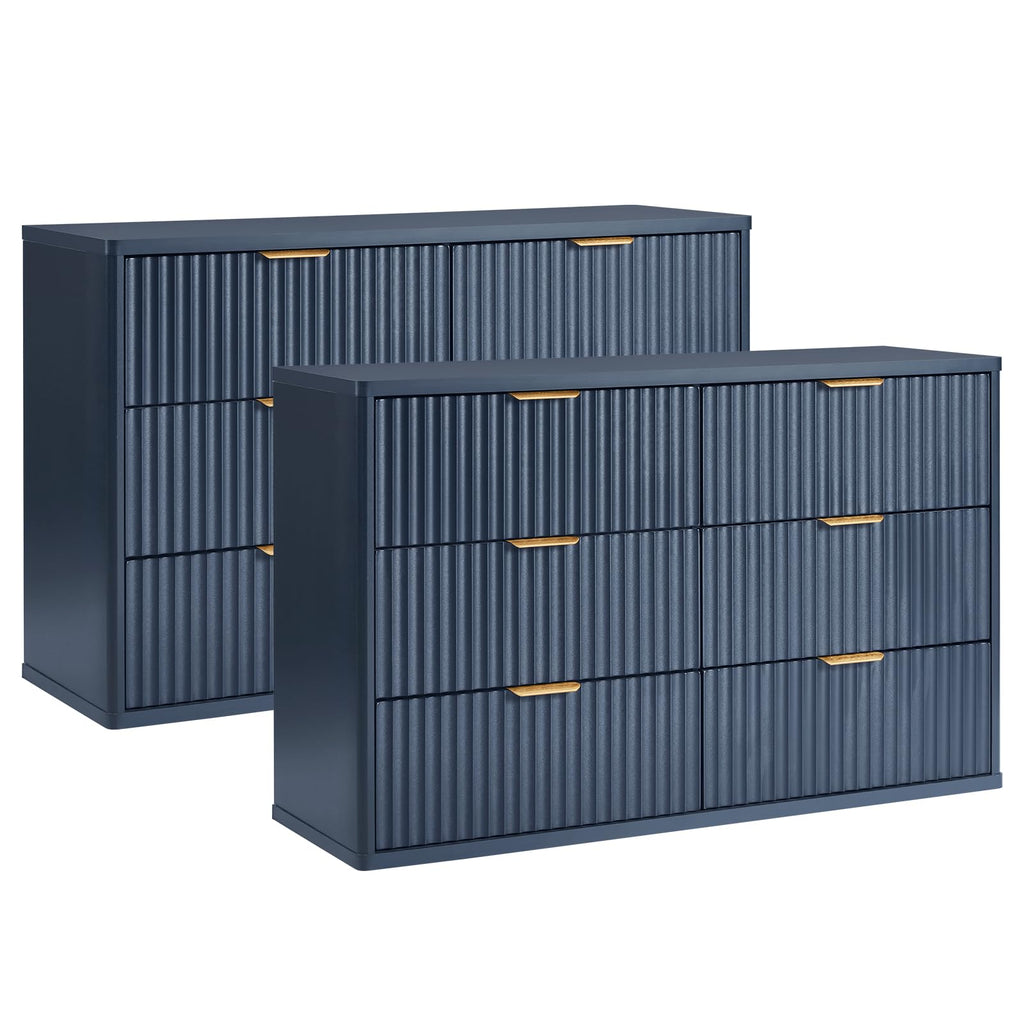 LEYAOYAO Wide Fluted Nightstand for Large Spaces