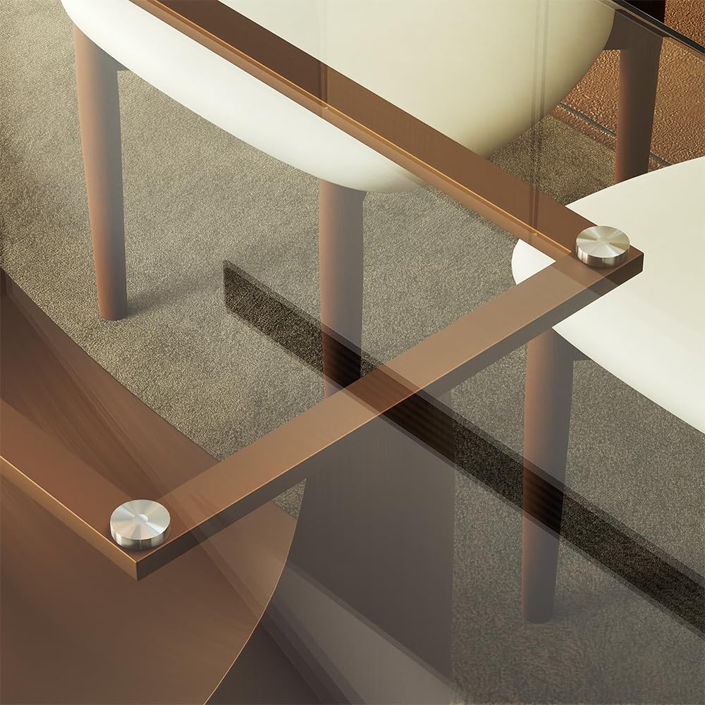 POVISON Modern Dining Table Marble White Black Bronze for Dining Room Kitchen
