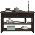 LKTART Solid Wood Console Table Sofa Table with Storage Drawers and Bottom Shelf Entryway Table for Storage Entry Hallway Foyer Sofa Rectangular Side Table(48.8" White)