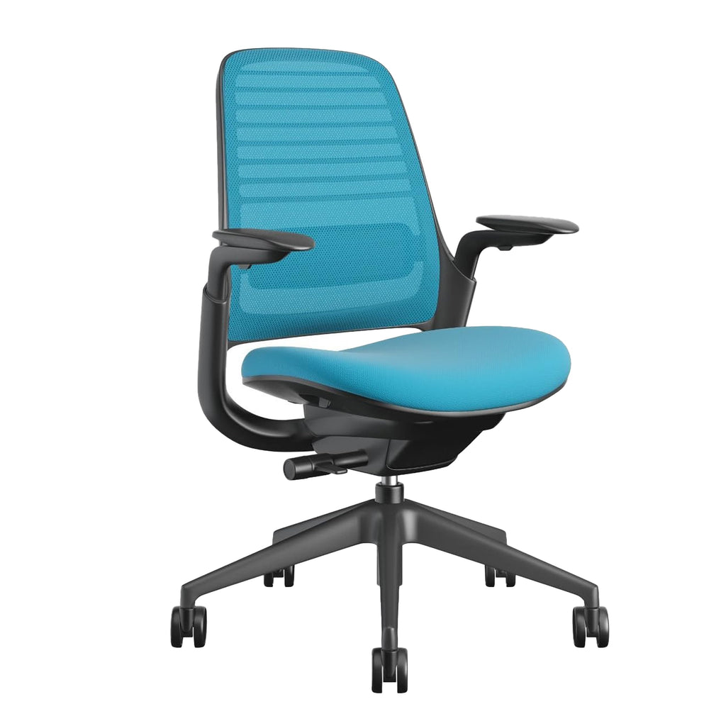 Steelcase Series 1 Office Chair - Ergonomic Work Chair with Wheels for Carpet & Hard Flooring - Helps Support Productivity - Weight-Activated Controls, Back & Arm Support - Easy Assembly - Licorice