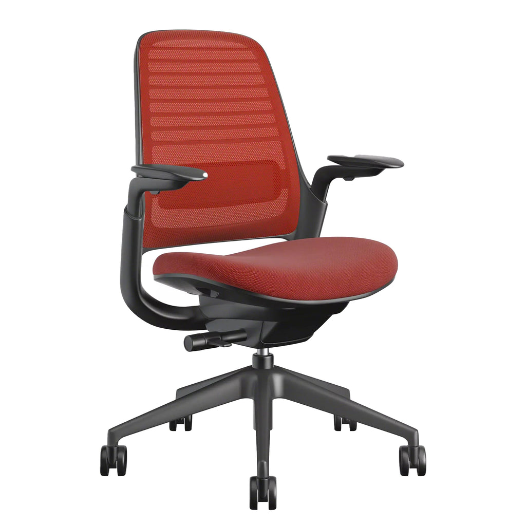 Steelcase Series 1 Office Chair - Ergonomic Work Chair with Wheels for Carpet & Hard Flooring - Helps Support Productivity - Weight-Activated Controls, Back & Arm Support - Easy Assembly - Licorice