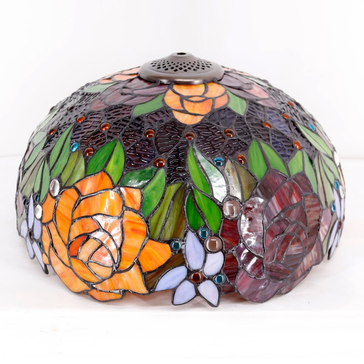 Tiffany-Style Stained Glass Bedside Table Lamp, 24-Inch