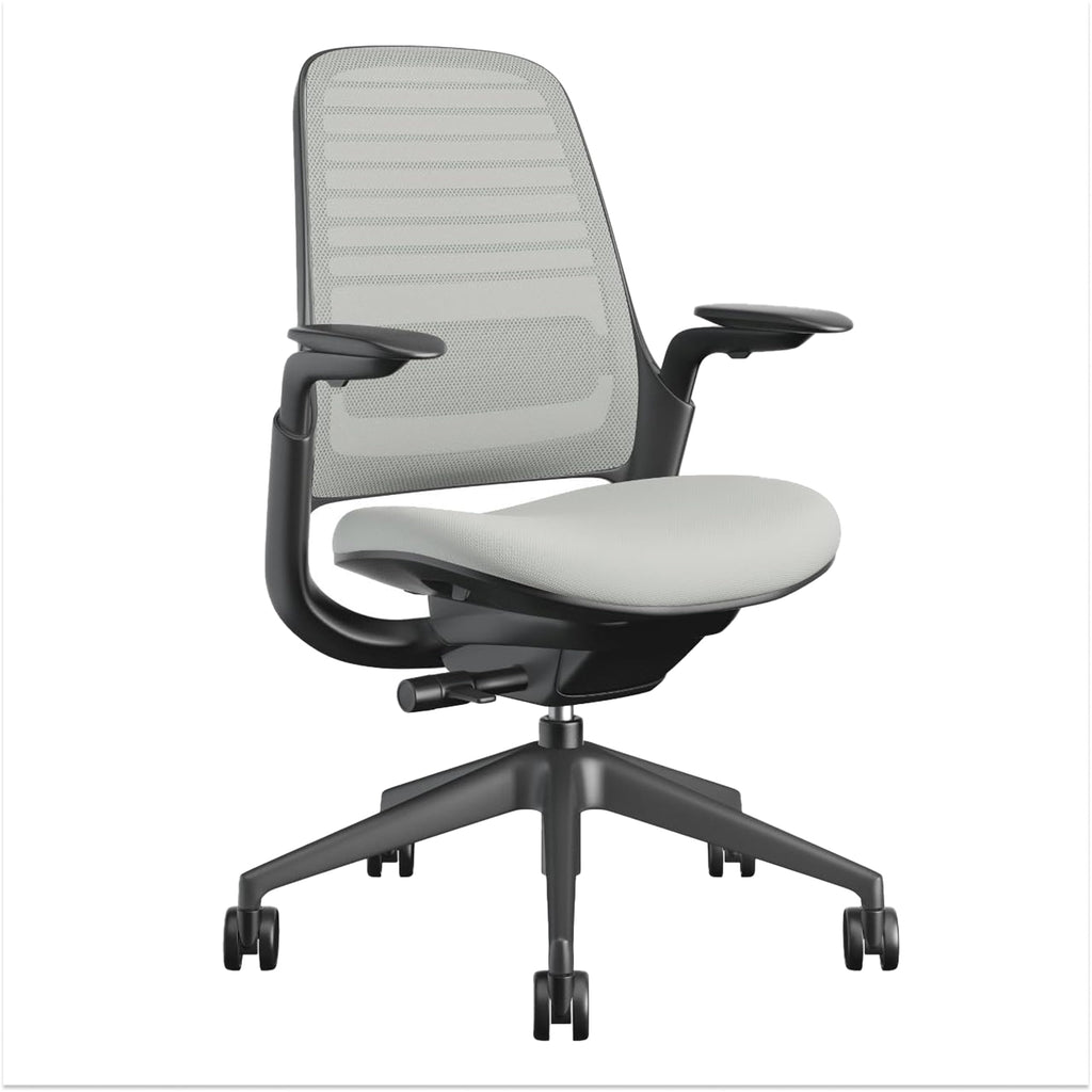 Steelcase Series 1 Office Chair - Ergonomic Work Chair with Wheels for Carpet & Hard Flooring - Helps Support Productivity - Weight-Activated Controls, Back & Arm Support - Easy Assembly - Licorice