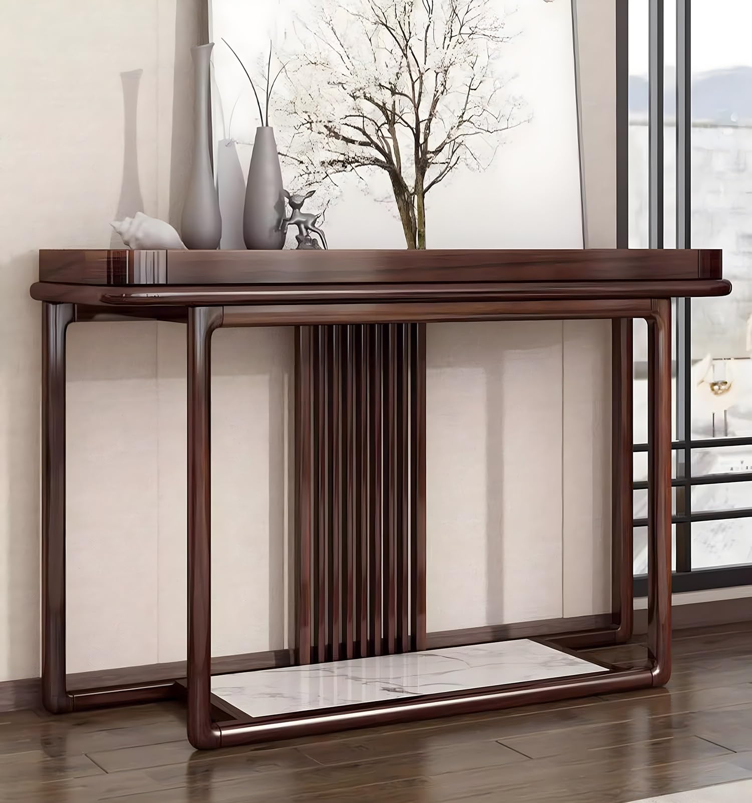 HHNNL Solid Wood Console Table with Sturdy Table Legs, Narrow Entryway Table for Entry, Entrance Table for Door, No Assembly