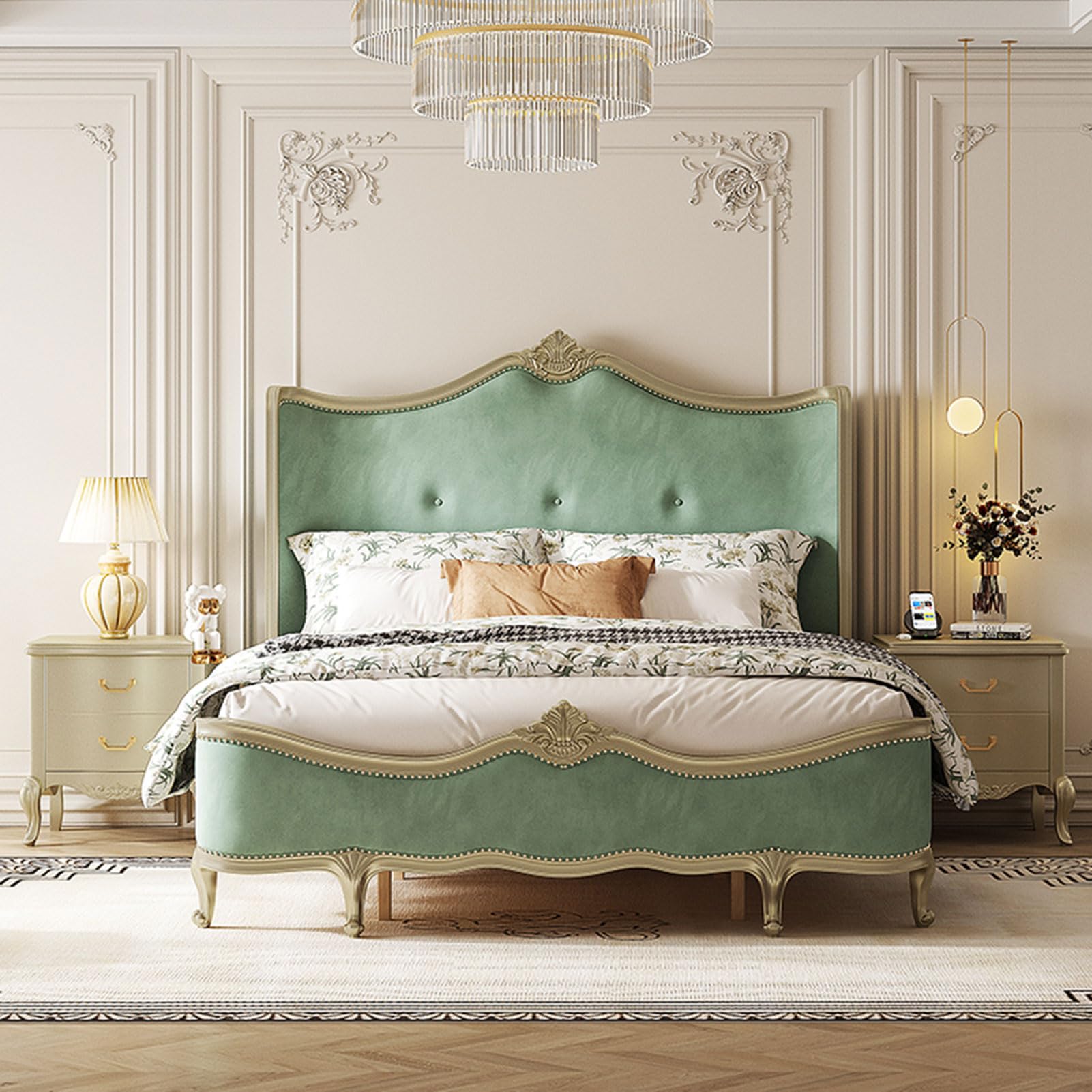 HONGYISHI Modern Full Size Genuine Leather Bed Upholstered Platform Bed Frame with Headboard and Storage Drawers No Box Spring Needed