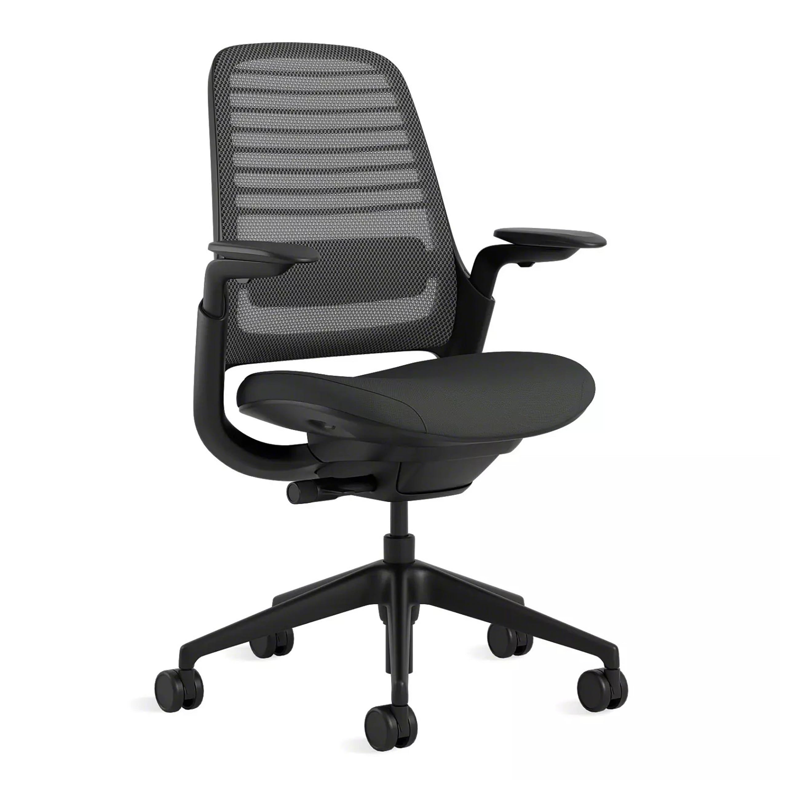 Steelcase Series 1 Office Chair - Ergonomic Work Chair with Wheels for Carpet & Hard Flooring - Helps Support Productivity - Weight-Activated Controls, Back & Arm Support - Easy Assembly - Licorice