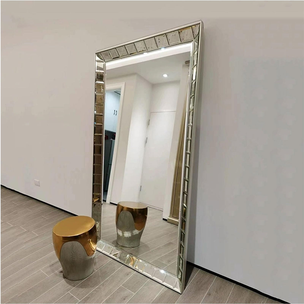 Large Angled Rectangular Wall Mirror, 108 x 202 cm