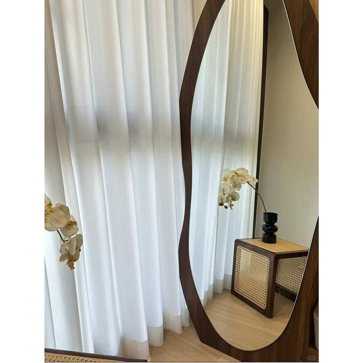 TBJEN Full Length Wall Mounted Mirror Irregular Floor Mirror Boho Decor Irregular for Bedroom, Living Room Full Body(C,200x80cm(upg))