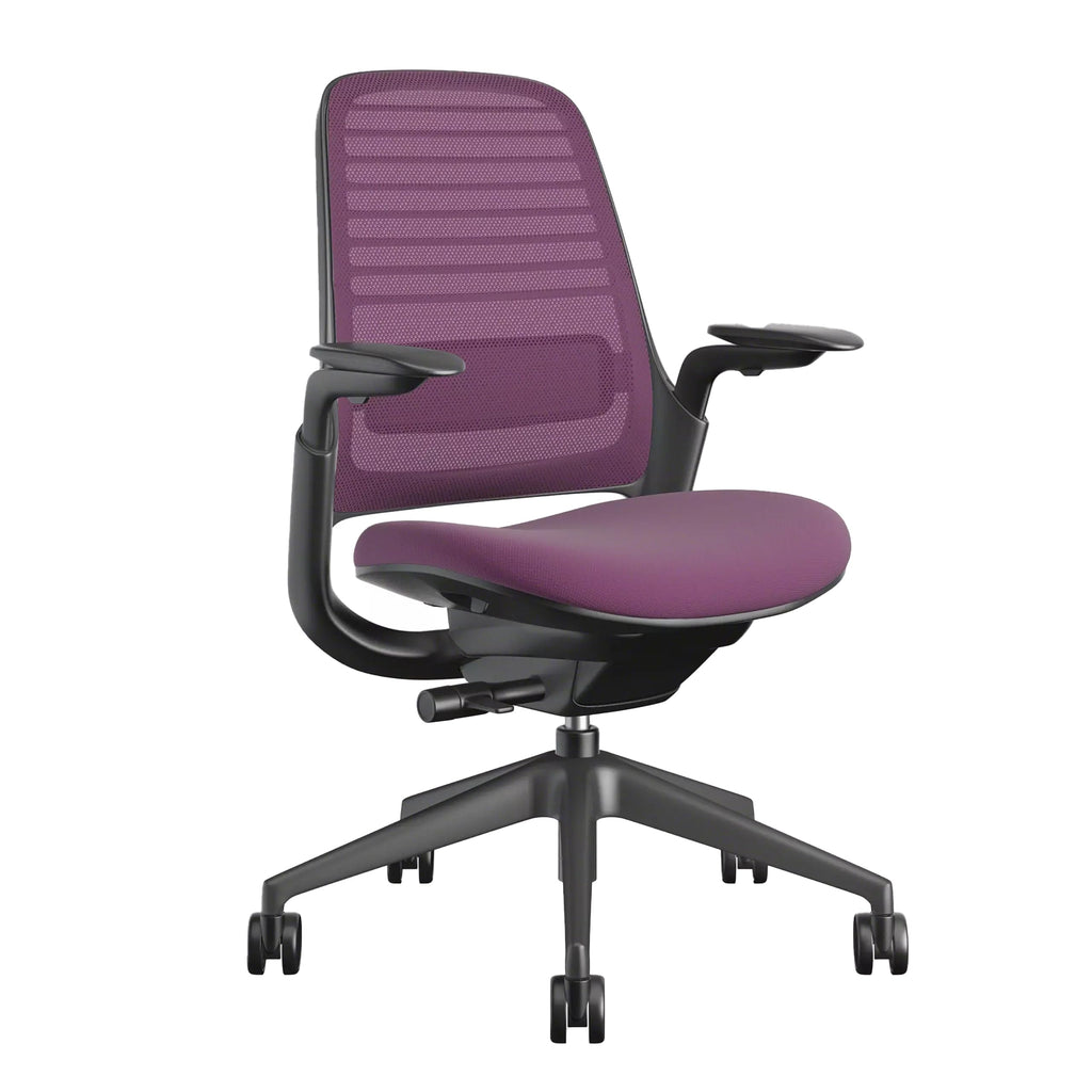 Steelcase Series 1 Office Chair - Ergonomic Work Chair with Wheels for Carpet & Hard Flooring - Helps Support Productivity - Weight-Activated Controls, Back & Arm Support - Easy Assembly - Licorice
