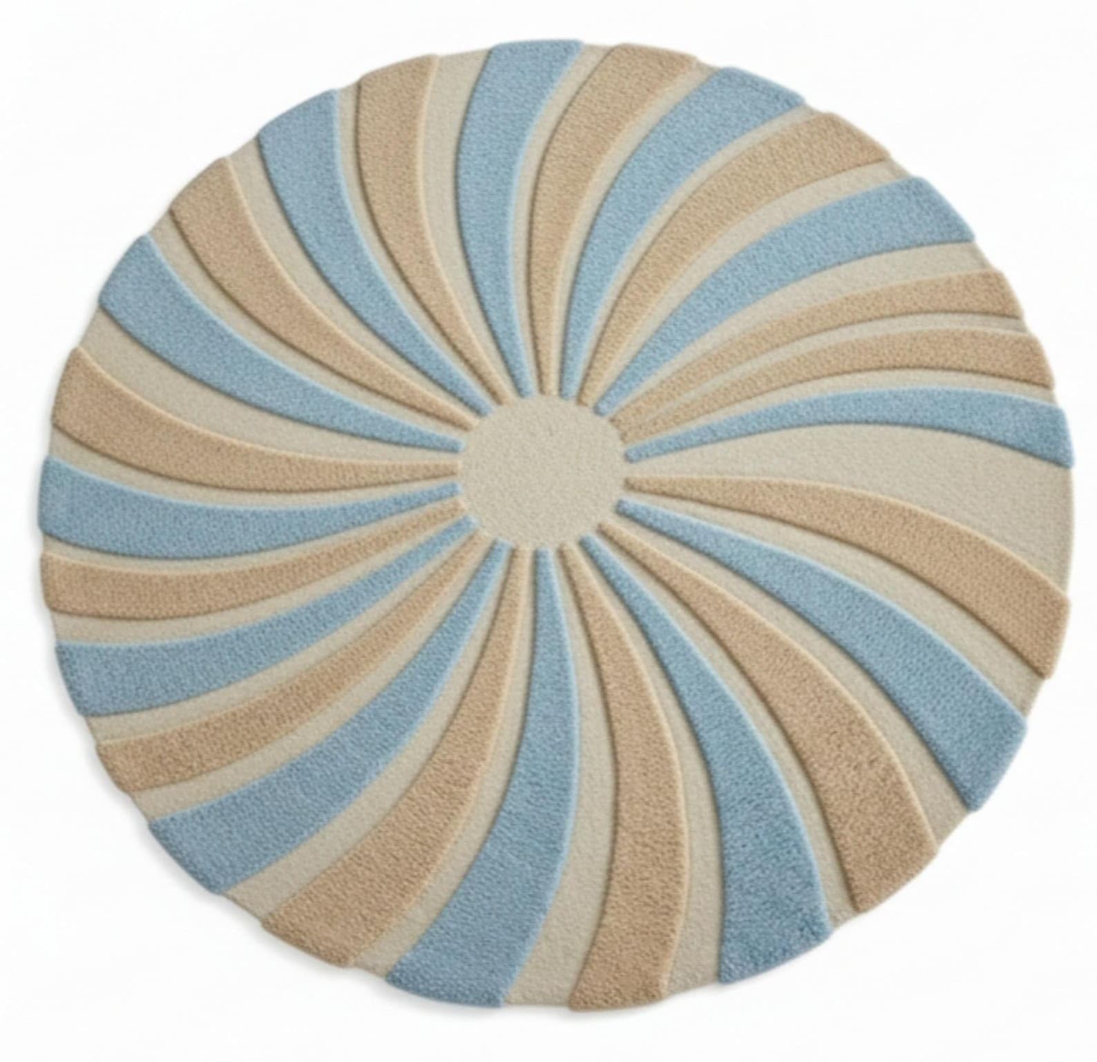 Hand-Tufted Blue & Cream Abstract Area Rug for Modern Interiors