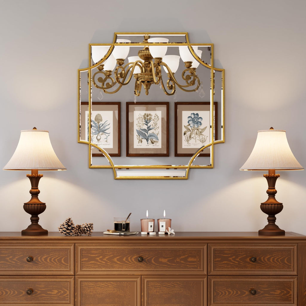 Kelly Miller 30"x48" Large Gold Mirror for Wall, Modern Decorative Mirror Rectangle Wall Vanity Mirror Bevelled Full Length for Bathroom Living Room Bedroom Farmhouse Fireplace Entryway