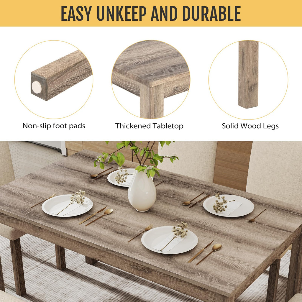 Zevemomo 6-Piece Wooden Dining Set