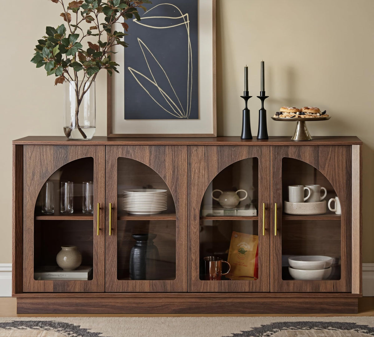 67-Inch Mid-Century Sideboard Buffet Cabinet with Storage