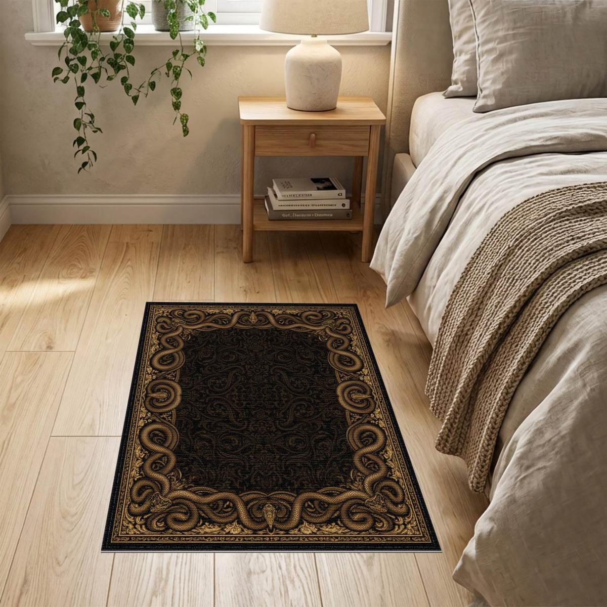 Washable Non-Slip Stain-Resistant Area Rug for Living Rooms