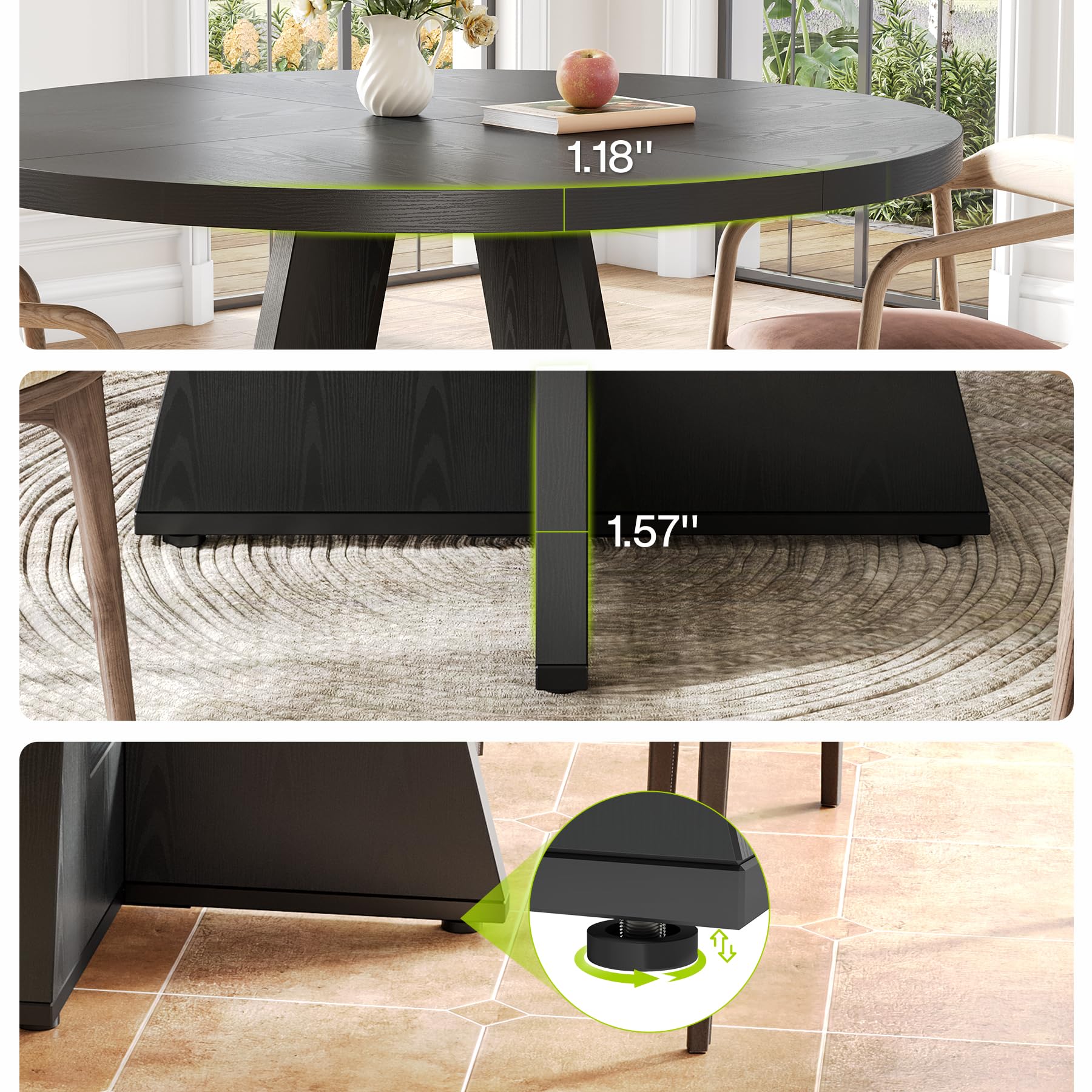 LITTLE TREE Round Dining Table for 4-6 People