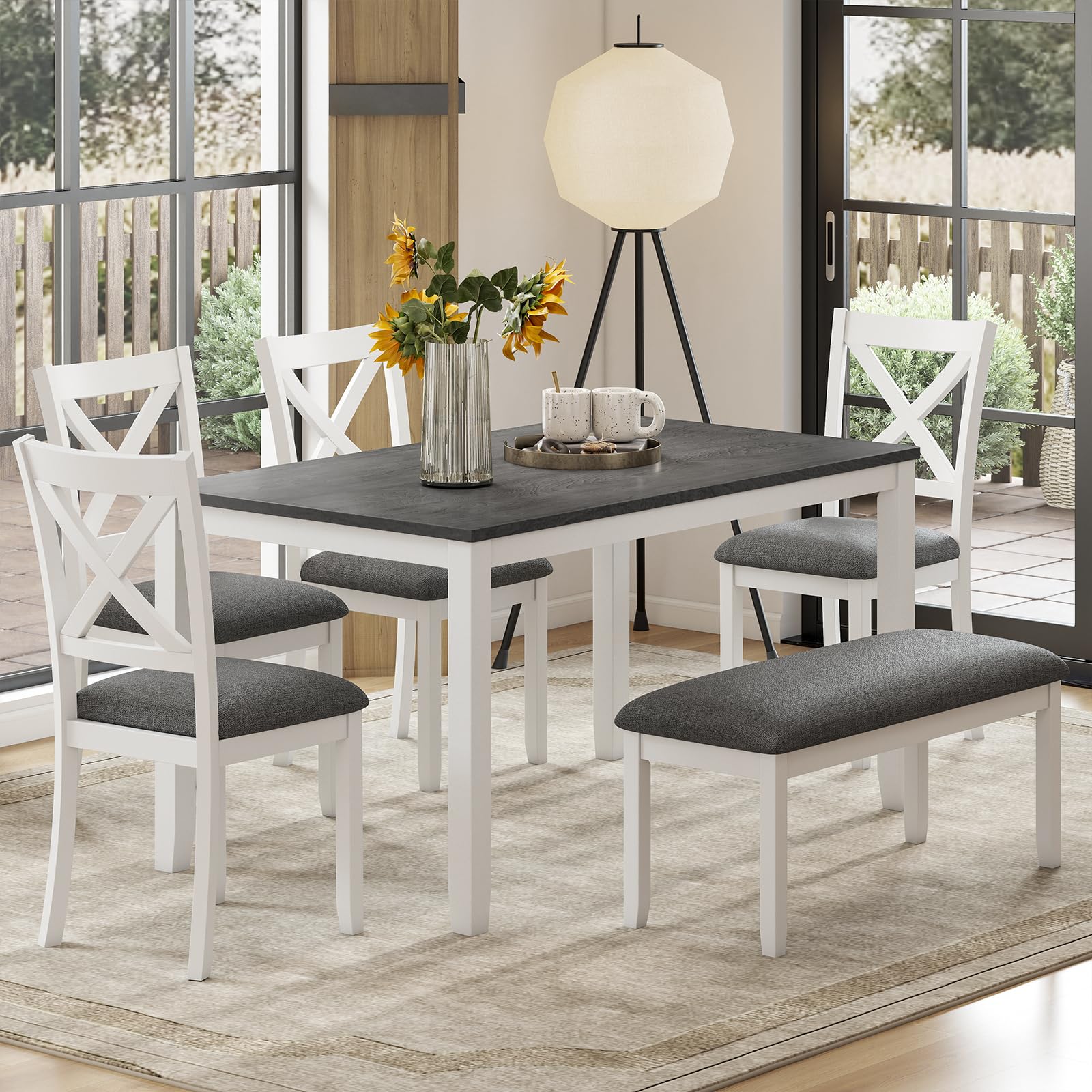 Zevemomo 6-Piece Wooden Dining Set