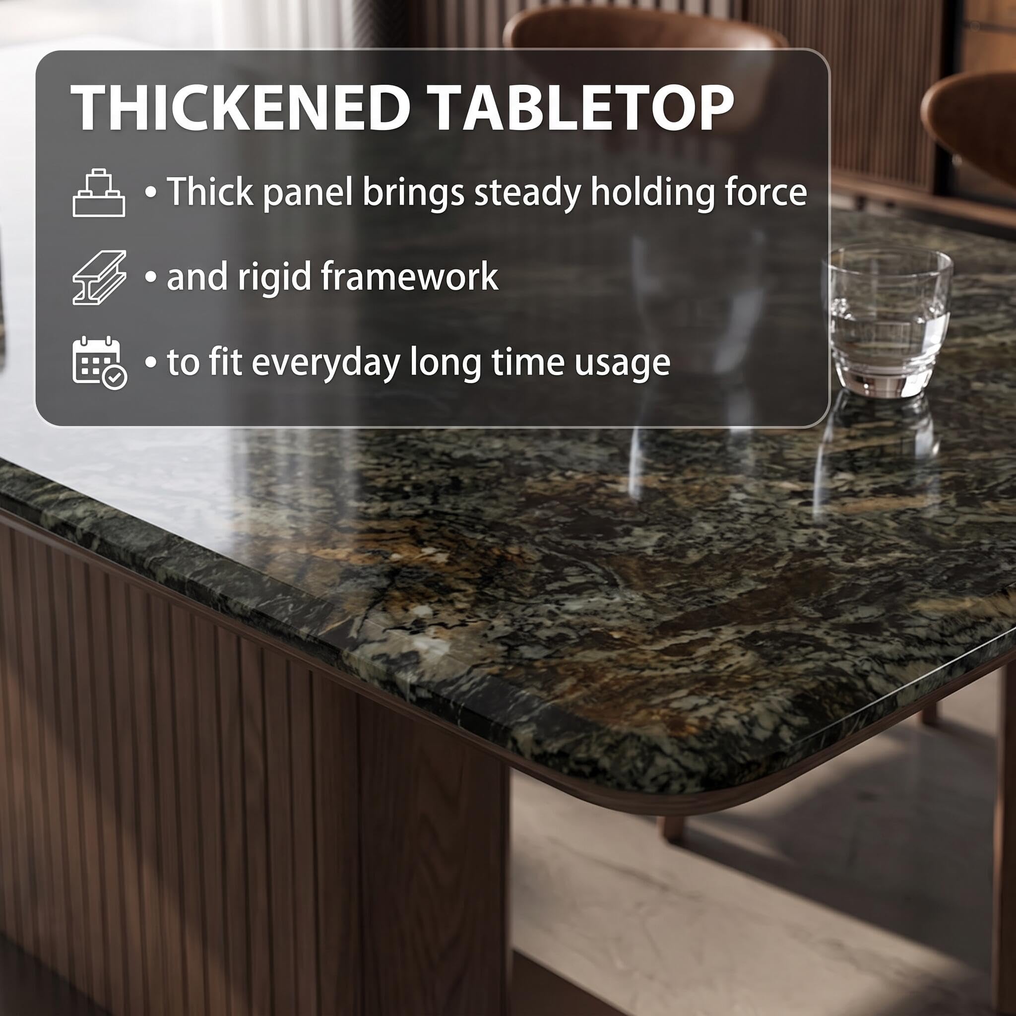 Onlystar Dining Table with Textured Sintered Stone Top