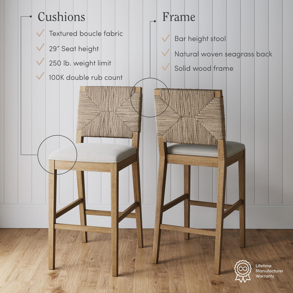 Nathan James Bohemian Boucle Bar Stool