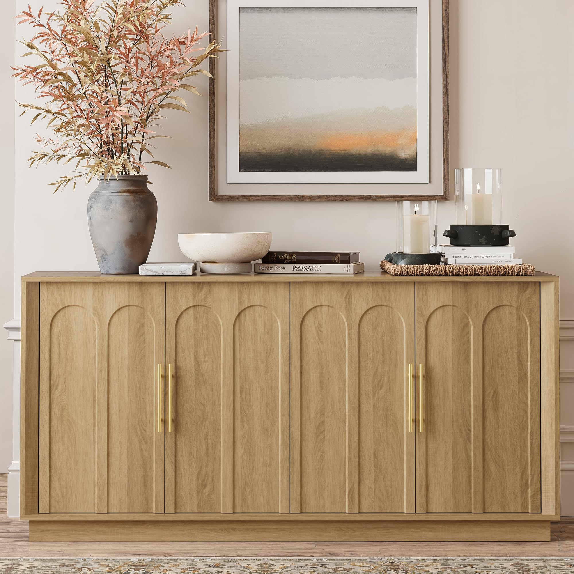67-Inch Mid-Century Sideboard Buffet Cabinet with Storage
