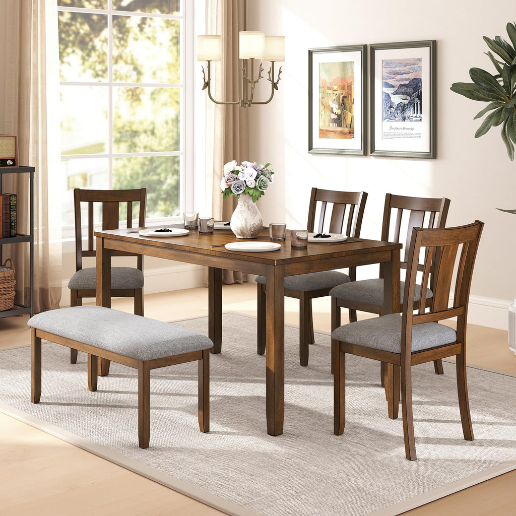 Zevemomo 6-Piece Wooden Dining Set