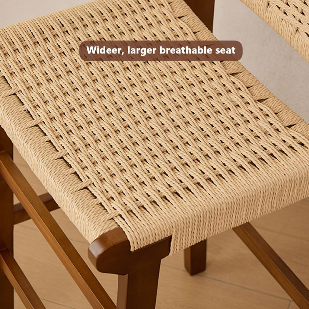 Set of 1/2/4 Modern Height Bar Stool with Wood Footrest for Kitchen Counter, Island and Dining Room(4PCS Light Brown,70cm/27.56in)