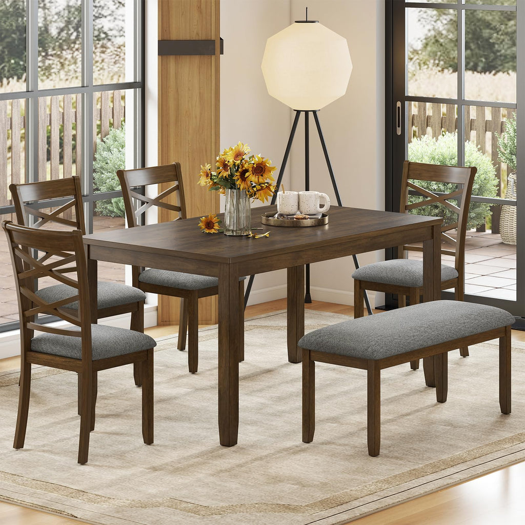 Zevemomo 6-Piece Wooden Dining Set