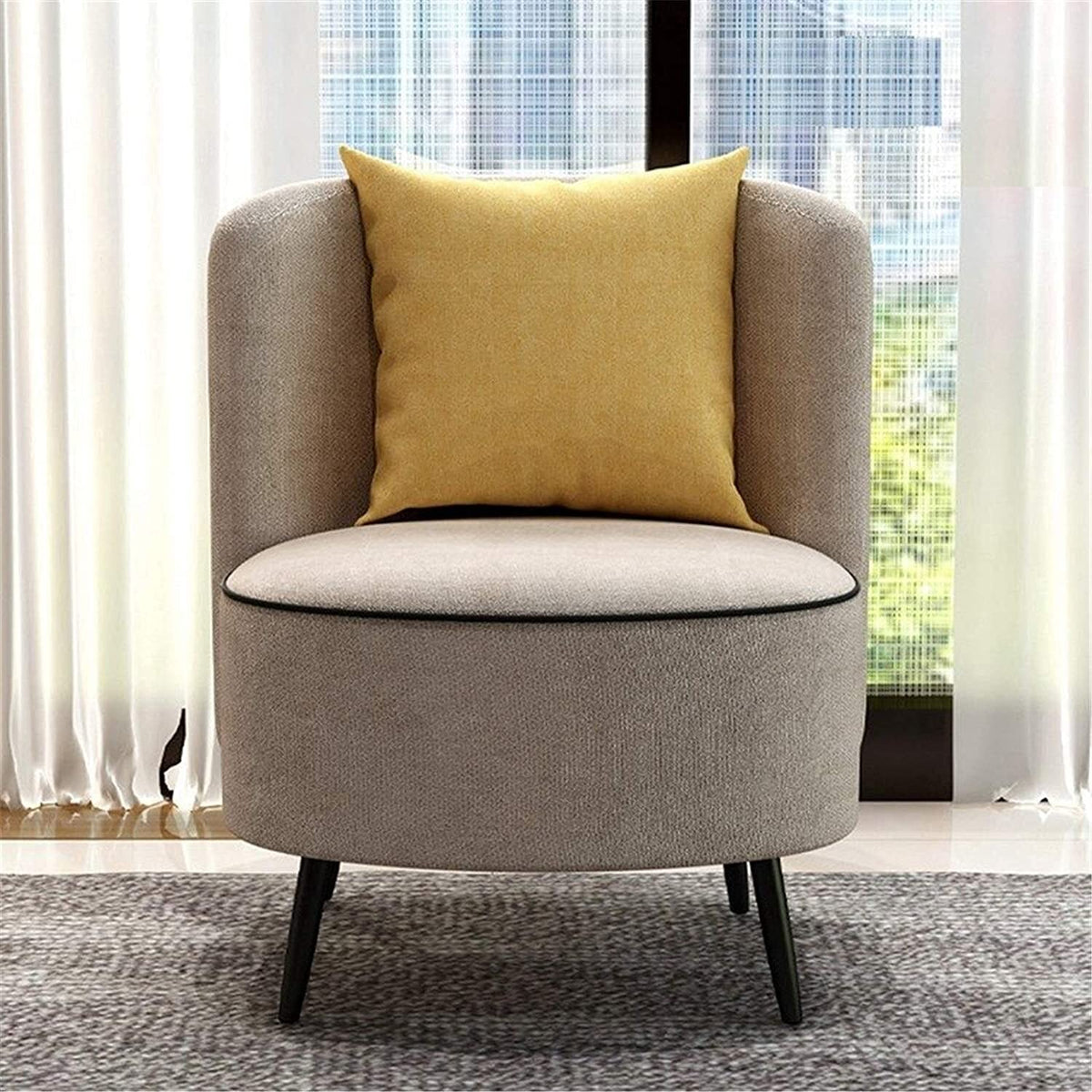 Simple Sofa Chair Living Room Chair Recliner Armchair Living Room Chair Accent Chair Bedroom Chair Linen Fabric Noggle Chair