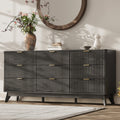 TROJM Fluted Dresser for Bedroom,Curved Edge