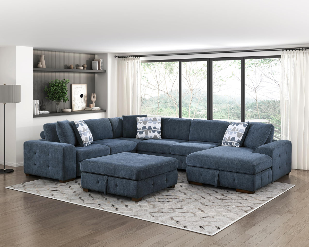 Modular Cloud Sectional Sofa with Pull-Out Bed & Storage