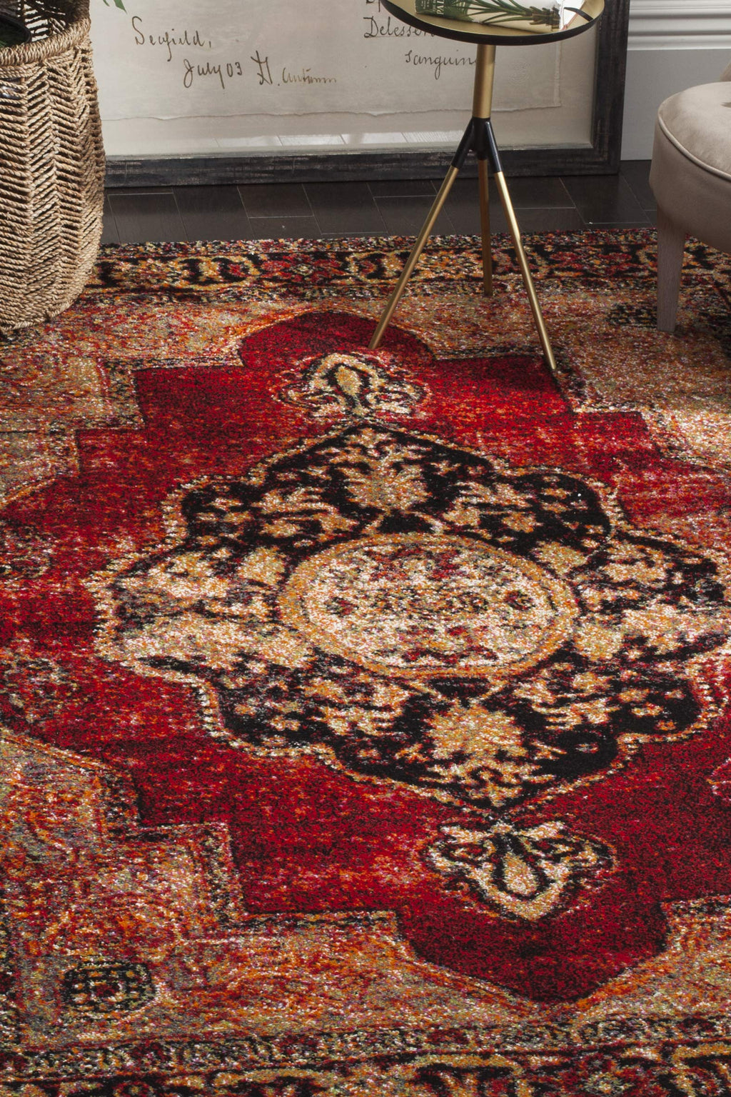 SAFAVIEH Vintage Hamadan Collection Area Rug - 10'6" x 14', Red & Multi, Oriental Traditional Persian Design, Non-Shedding & Easy Care, Ideal for High Traffic Areas in Living Room, Bedroom (VTH219A)