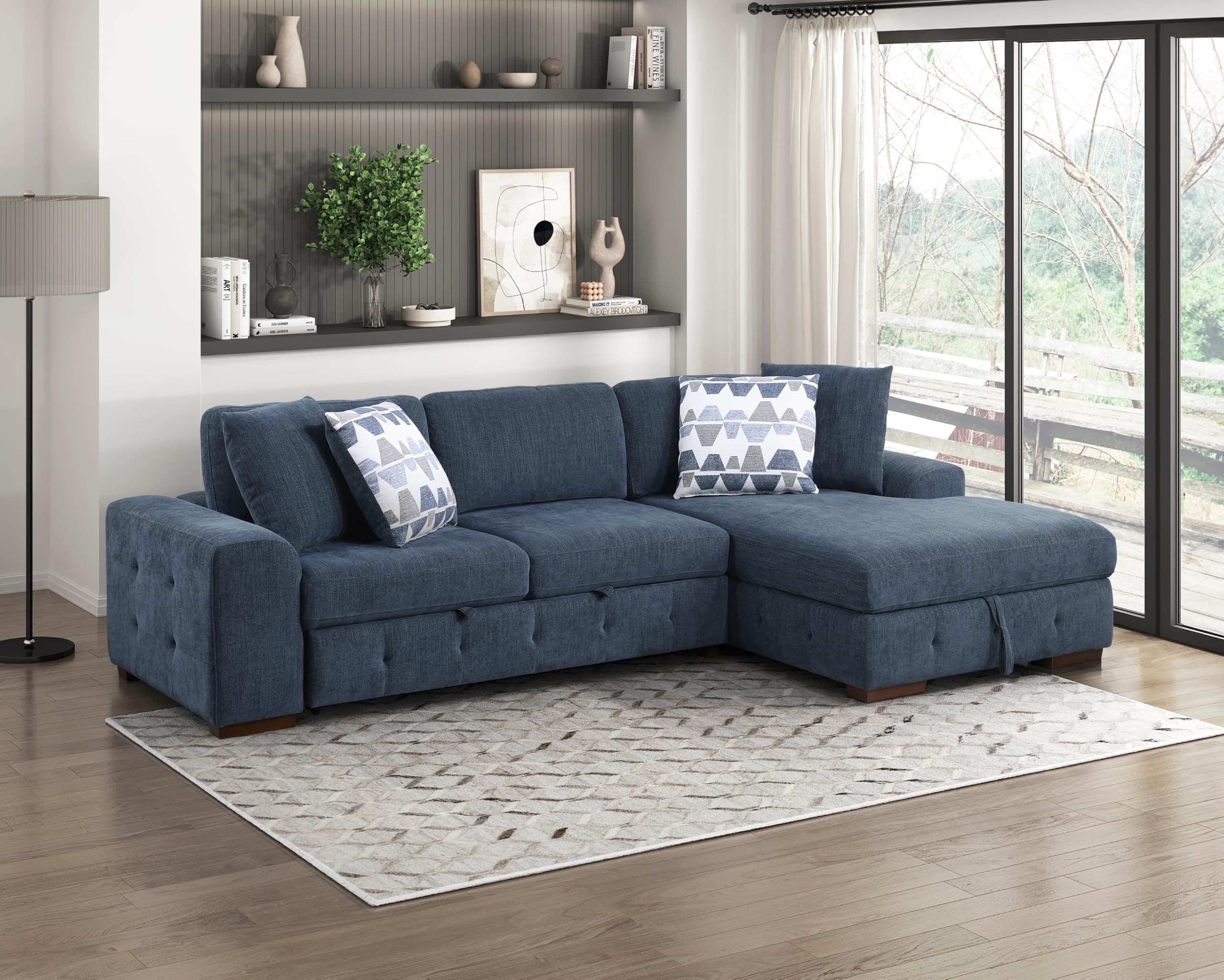 Modular Cloud Sectional Sofa with Pull-Out Bed & Storage