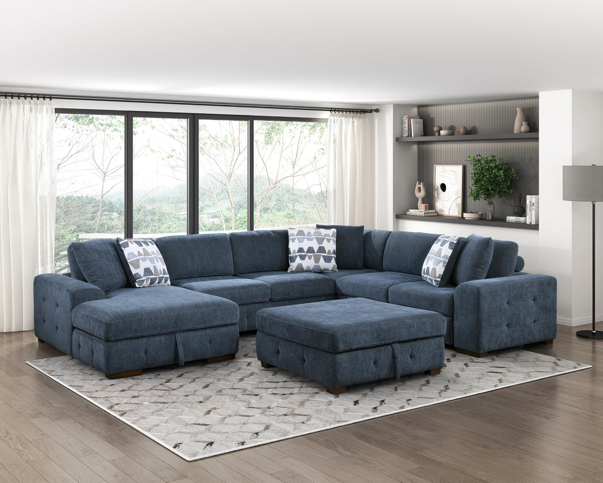 Modular Cloud Sectional Sofa with Pull-Out Bed & Storage