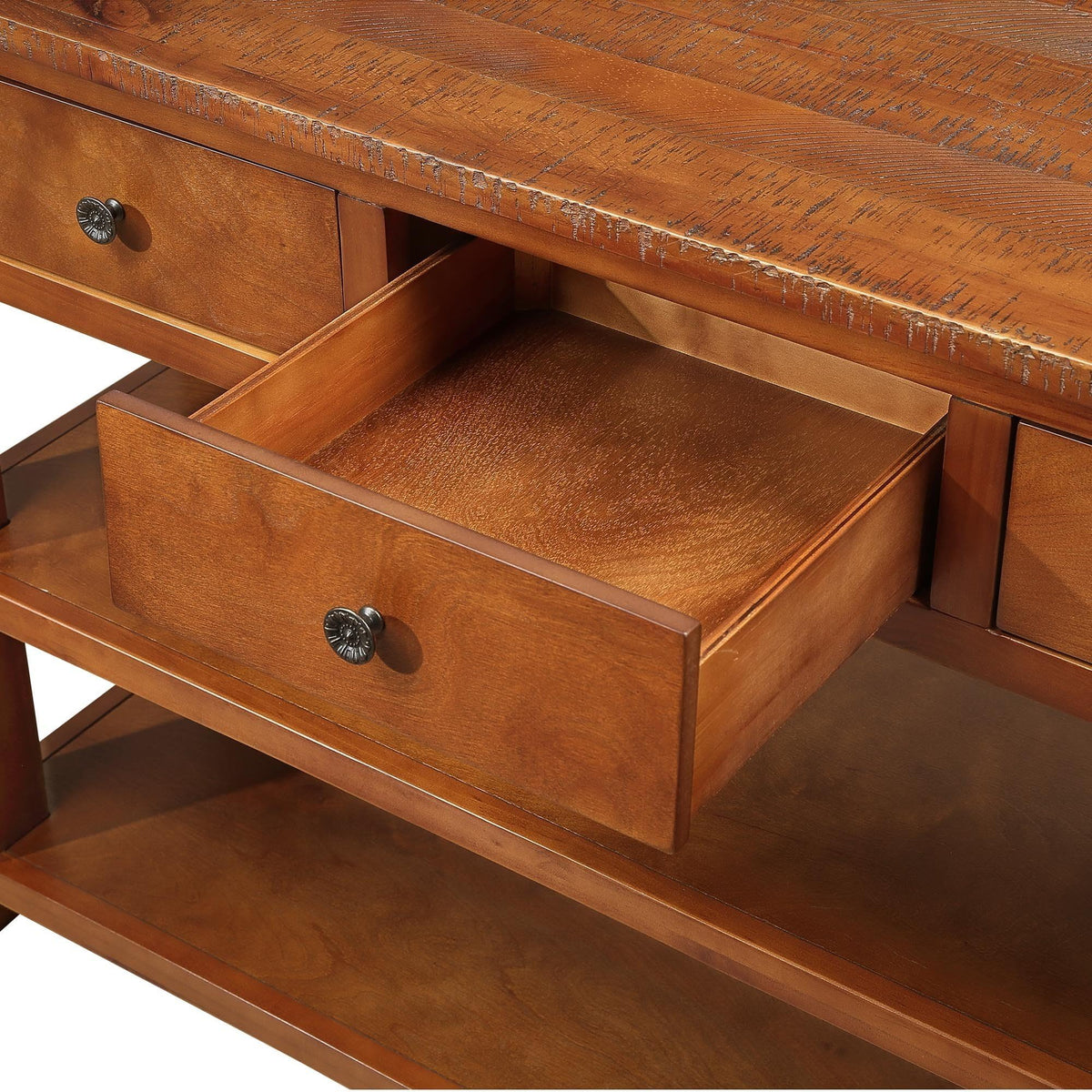 Farmhouse Wood Entryway Console Table 48-Inch Modern Sofa Entry Table with Drawers and Storage Shelves for Entrance Living Room