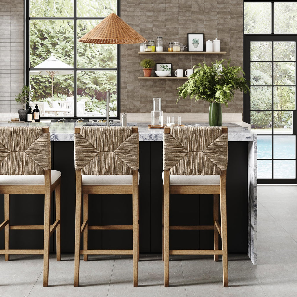 Nathan James Bohemian Boucle Bar Stool