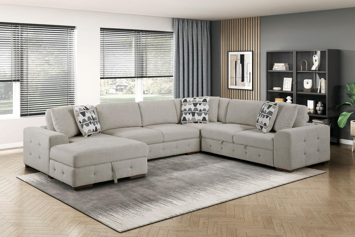Modular Cloud Sectional Sofa with Pull-Out Bed & Storage