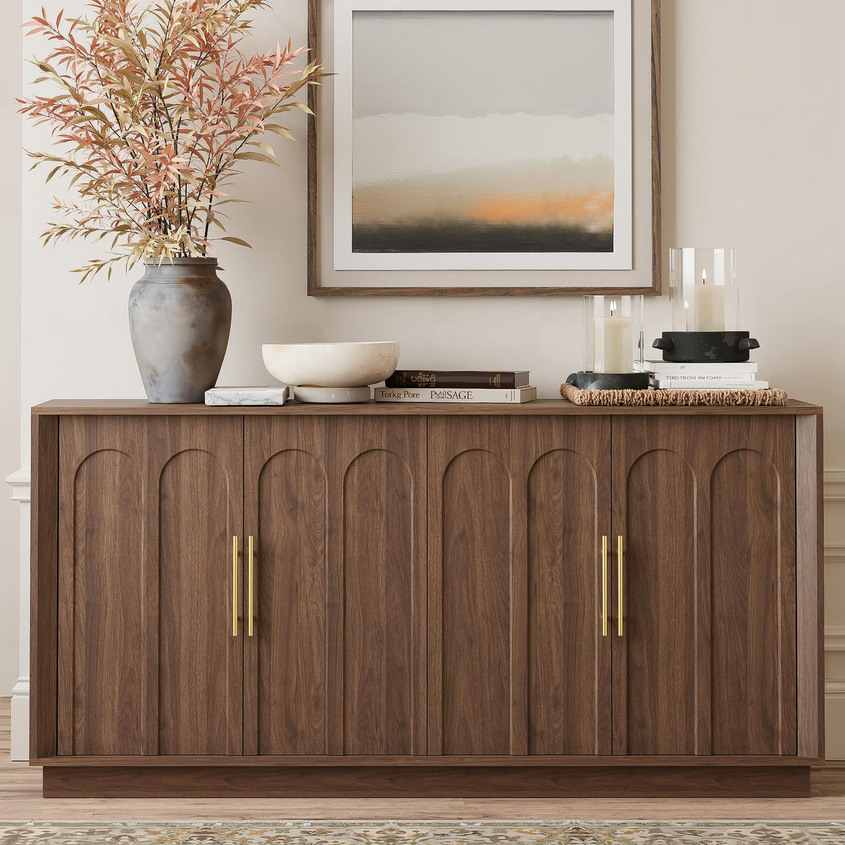 67-Inch Mid-Century Sideboard Buffet Cabinet with Storage