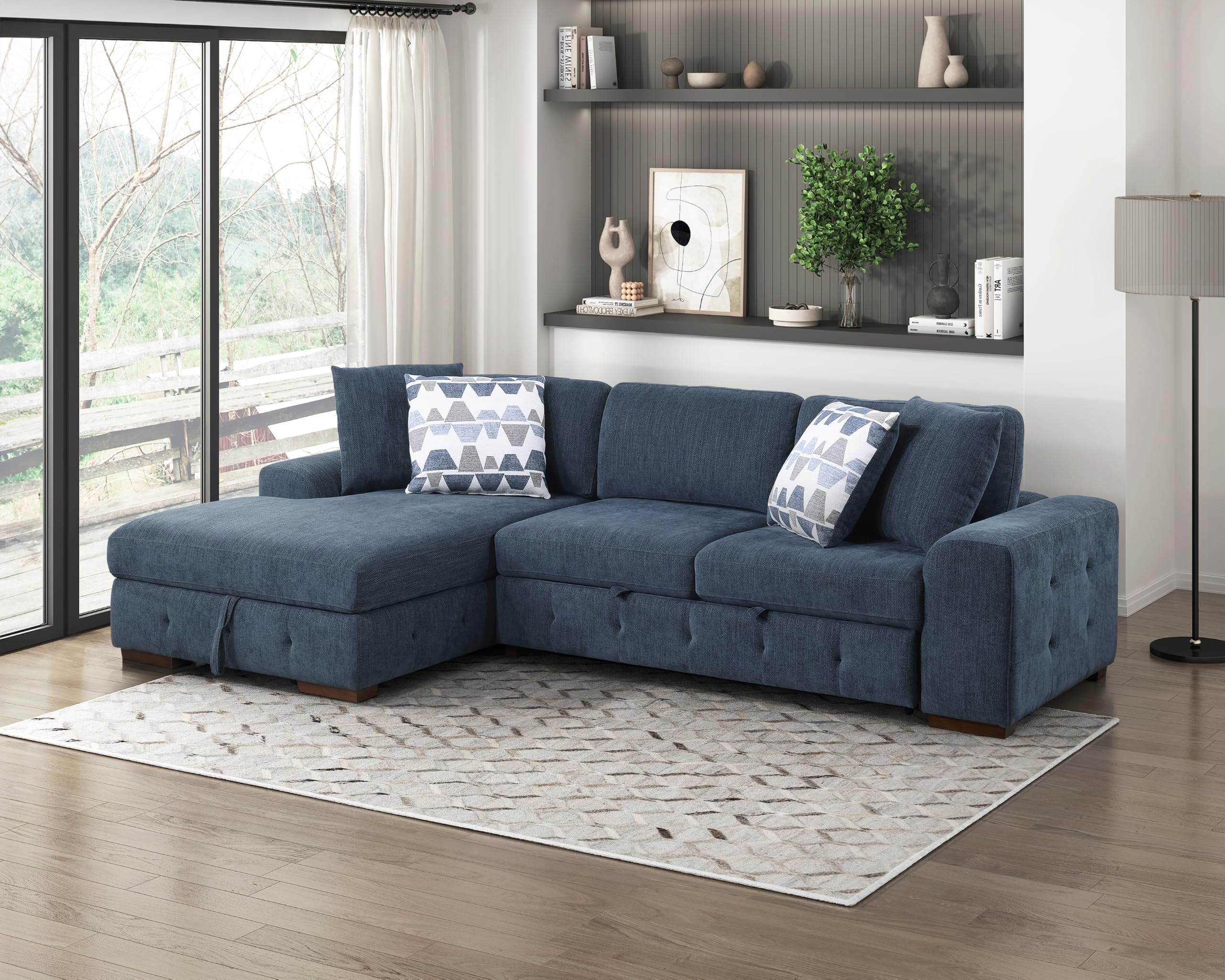 Modular Cloud Sectional Sofa with Pull-Out Bed & Storage