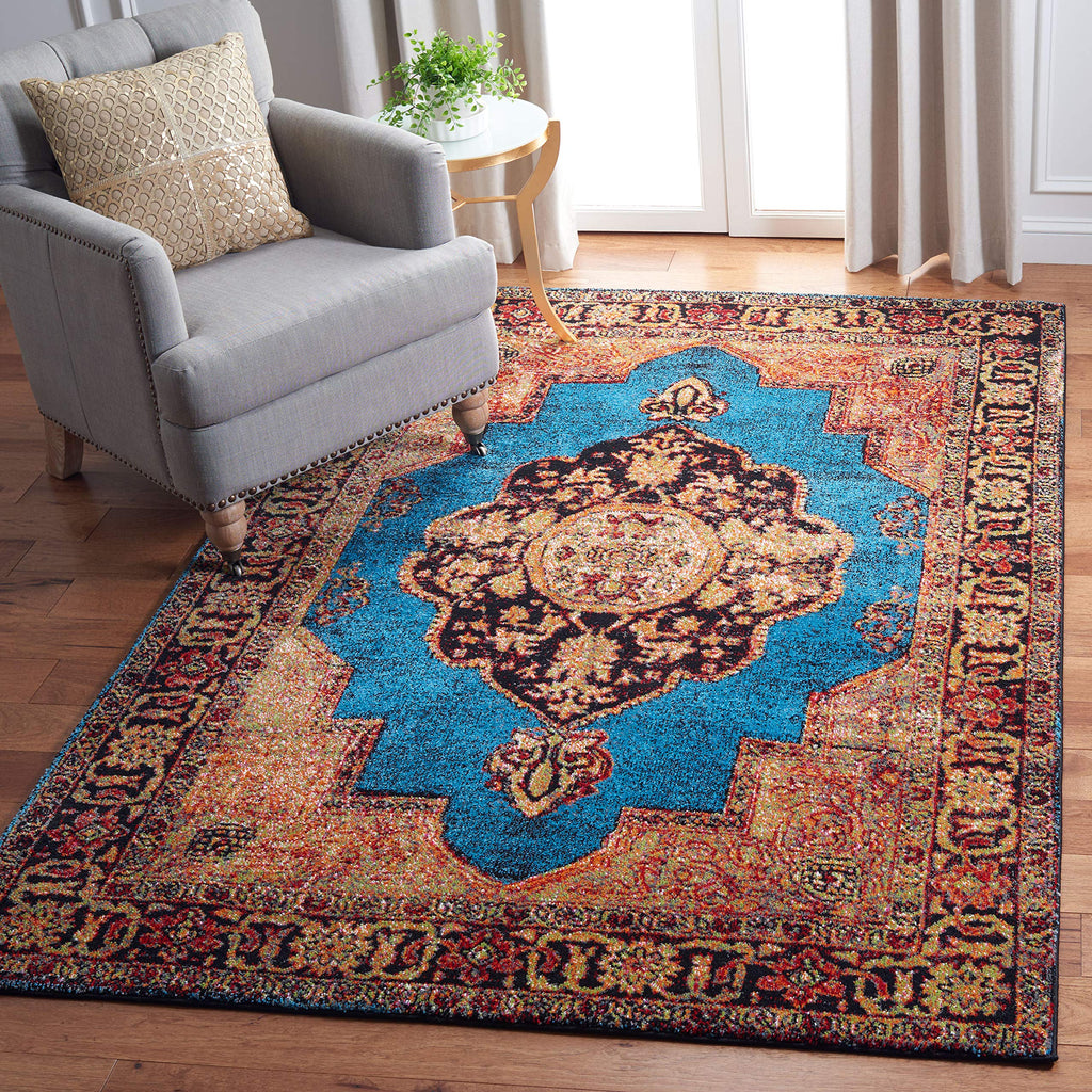 SAFAVIEH Vintage Hamadan Collection Area Rug - 10'6" x 14', Red & Multi, Oriental Traditional Persian Design, Non-Shedding & Easy Care, Ideal for High Traffic Areas in Living Room, Bedroom (VTH219A)